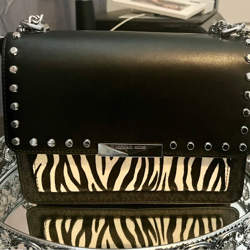 Michael Kors Jade Gusset Leather Crossbody Shoulder bag